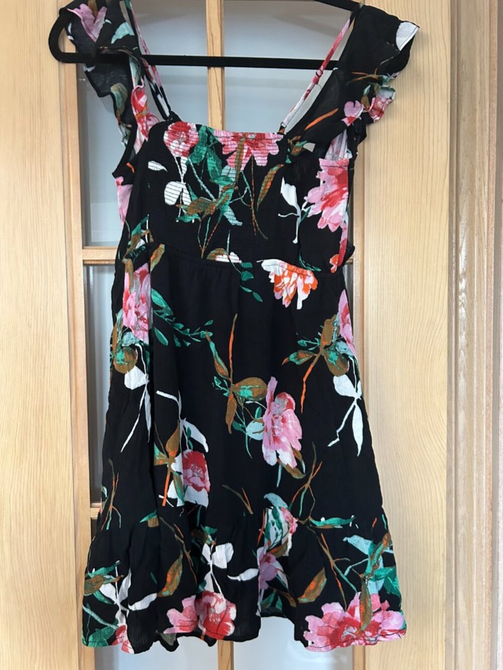 Floral Ruffle Mini Dress – Size Large - Picture 8 of 9